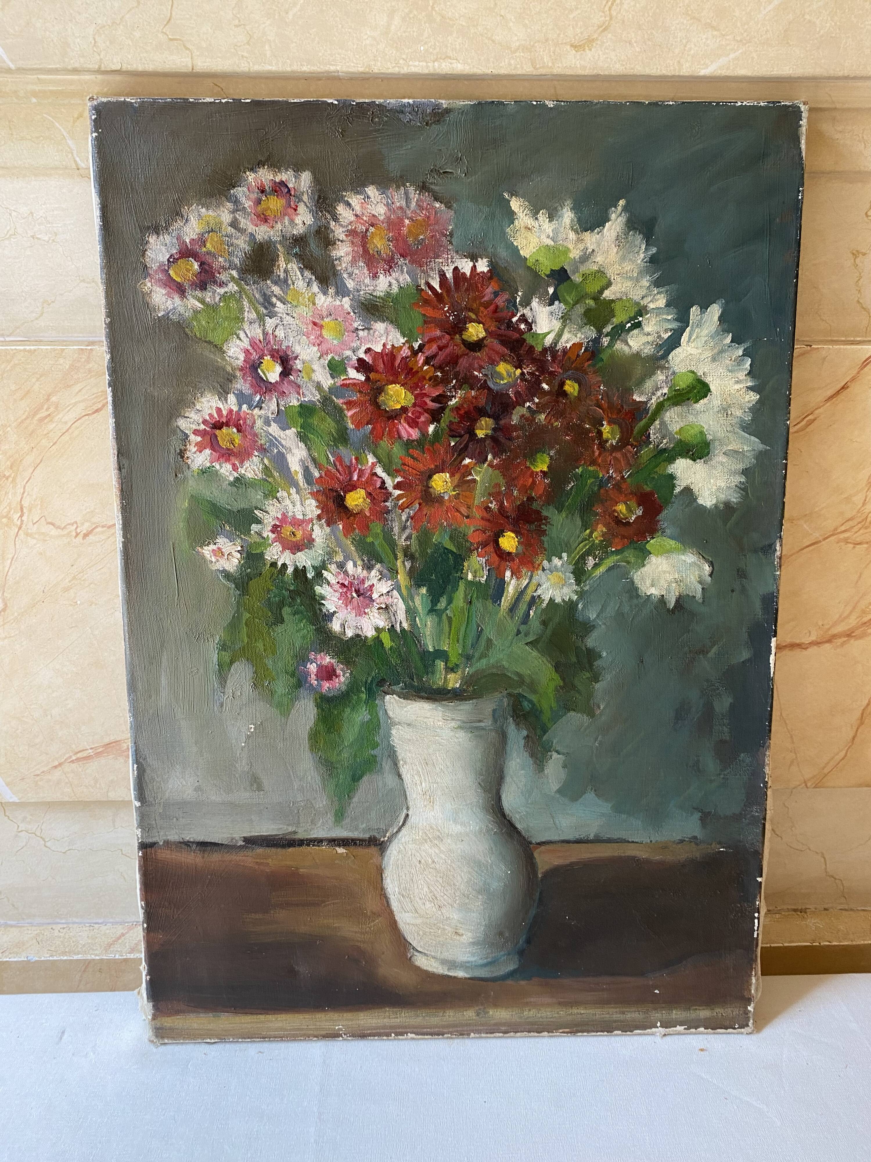 Vintage flower bouquet painting