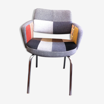 60s wool patchworks chair