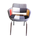 60s wool patchworks chair
