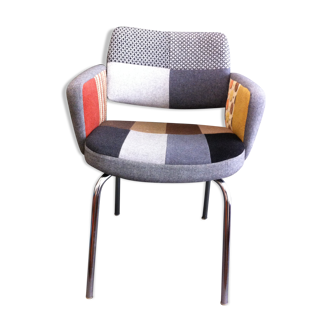 60s wool patchworks chair