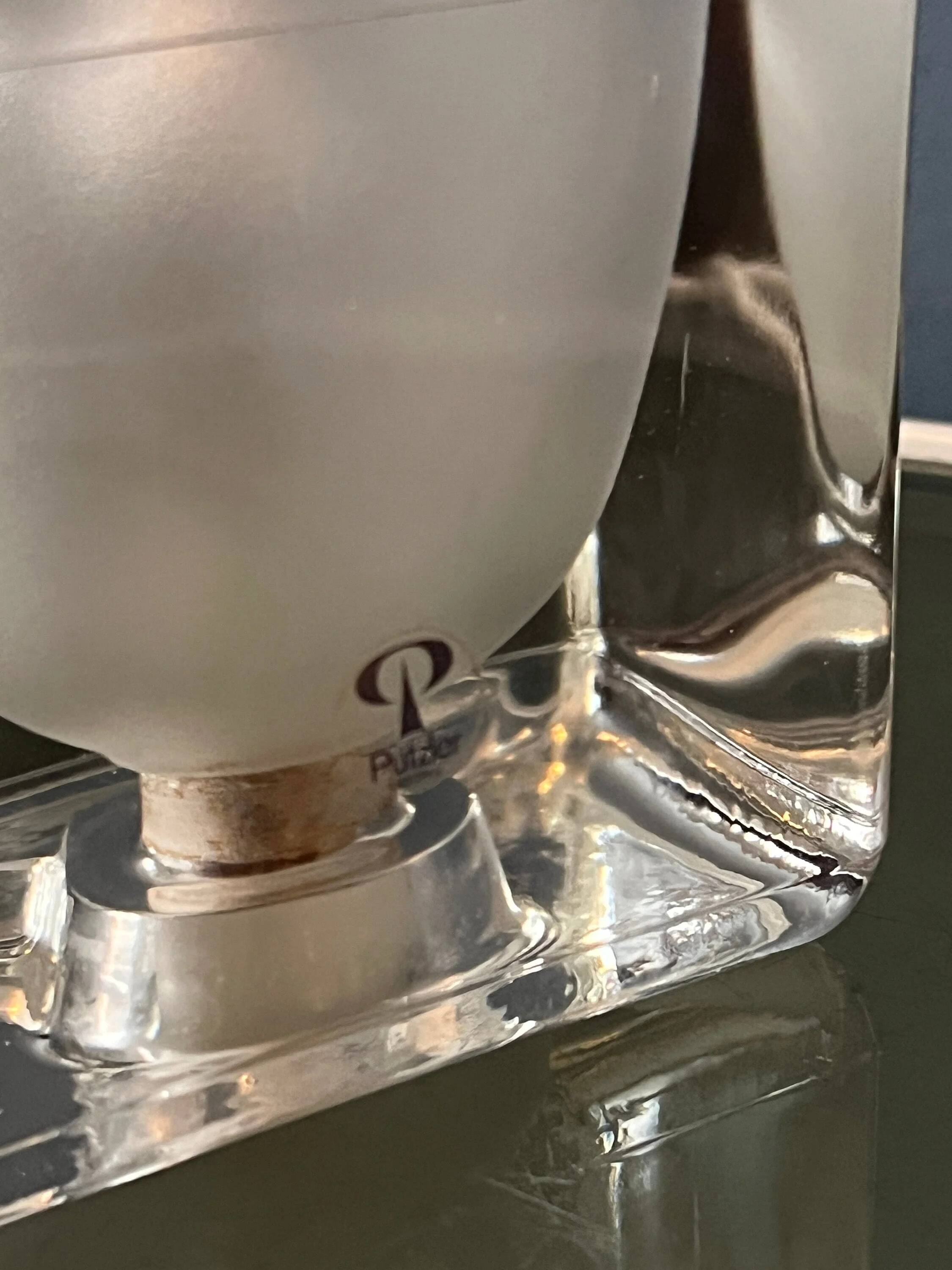 Lampe de table en verre « Ice Cube » Mid Century Peill & Putzler
