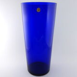 Czech cobalt blue parquet vase 1950-1960