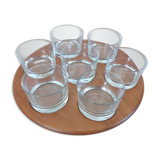 Old Scandinavian teak turntable aperitif tray