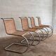 Set of 4 mr10 rattan chairs by mies van der rohe