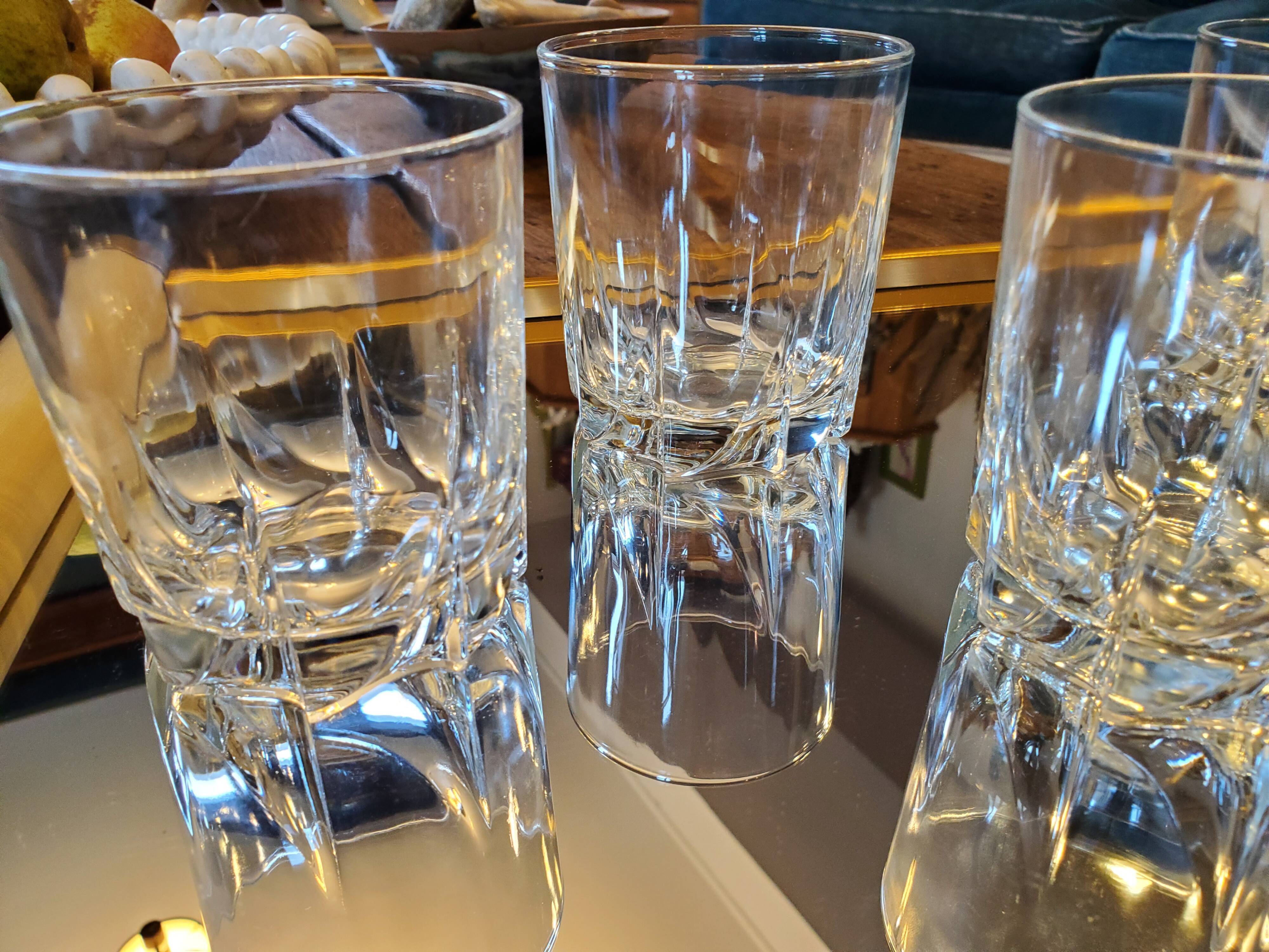 4 70's whiskey glasses