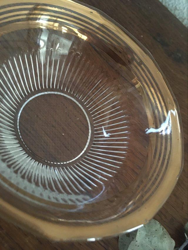 Fluted glass cups lined with gold 60