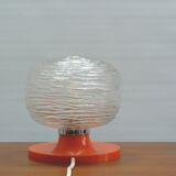 Hillebrand bedside lamp from the 1970s; glass, metal and plastic; mid-century, space age style