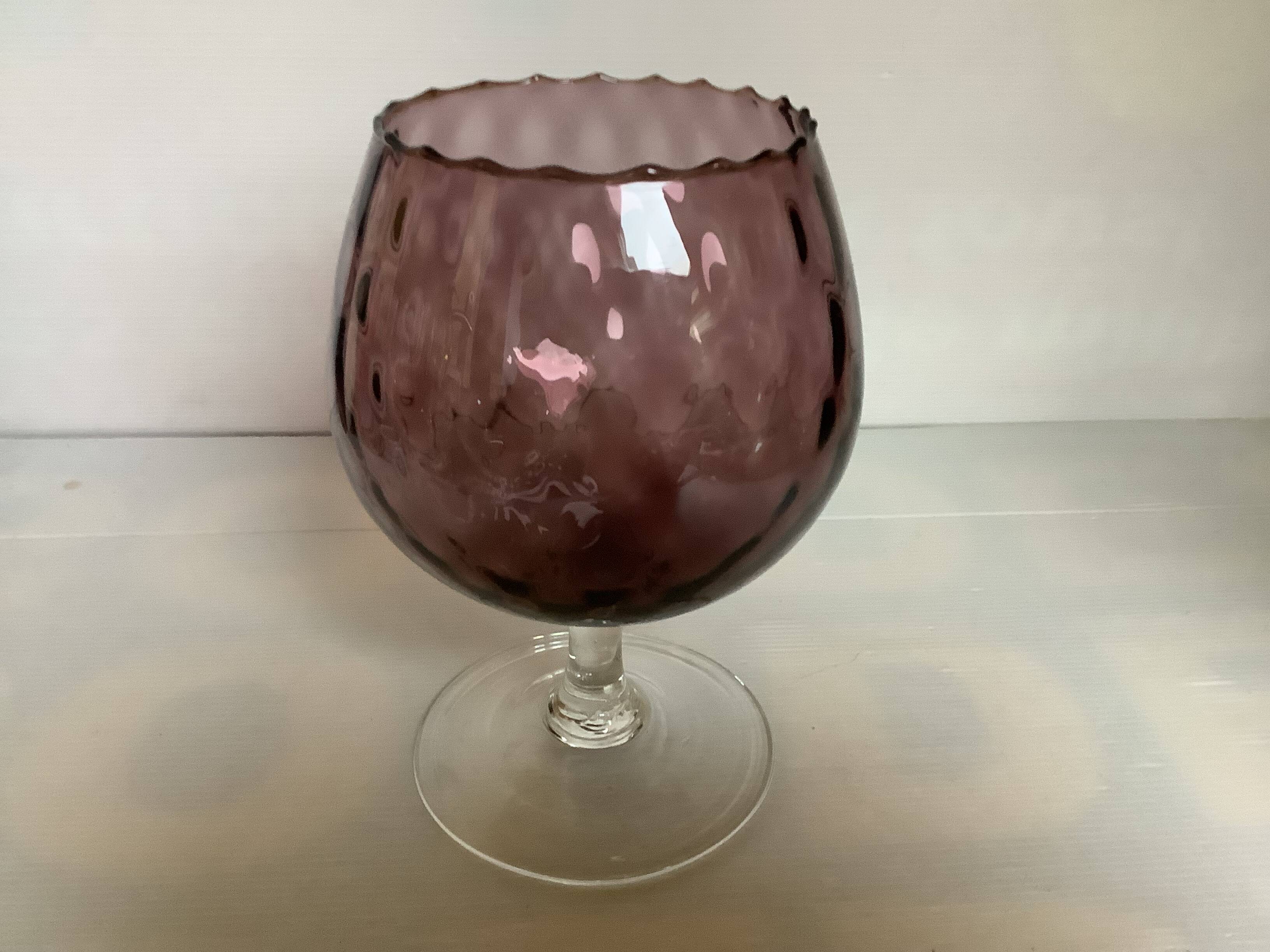 Purple glass vase, Empoli, Italy.