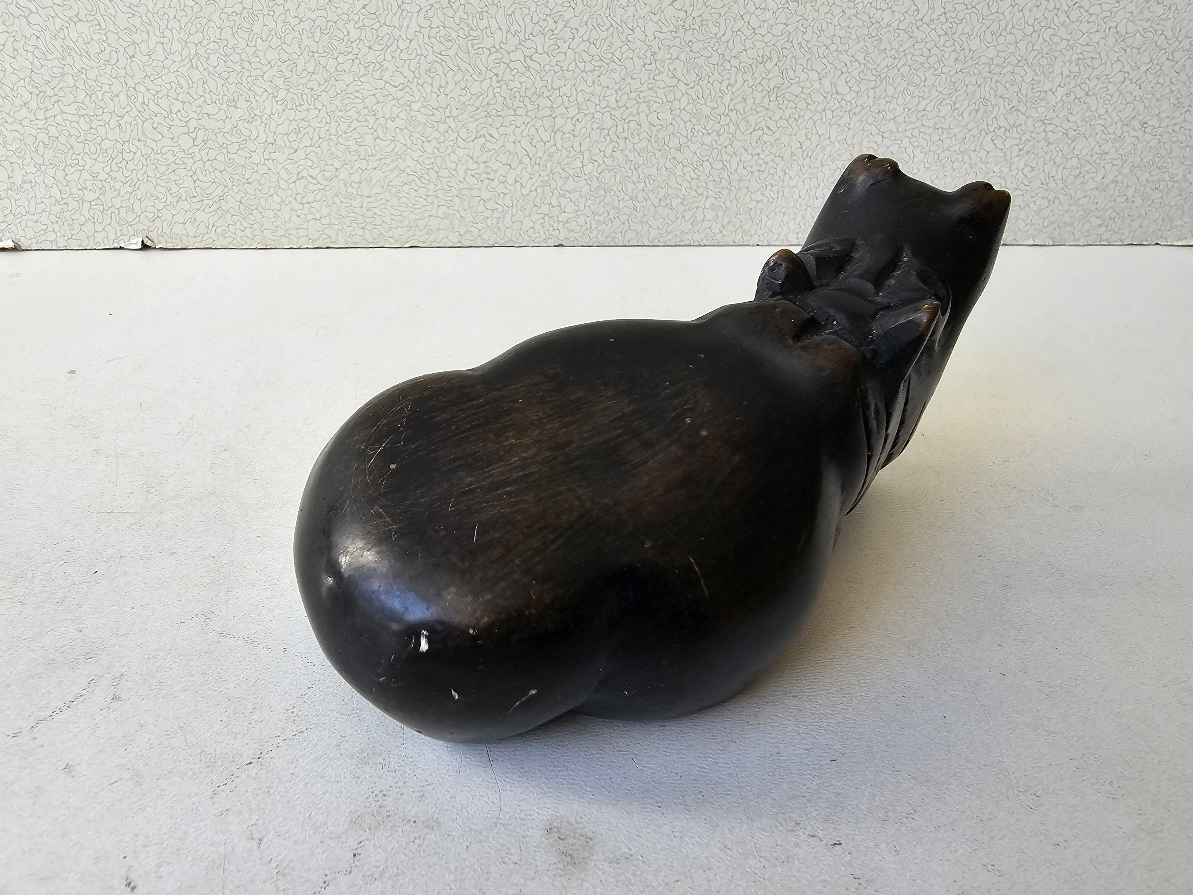 Paperweight Sculpture zoomorphic statuette in stone hippopotamus mouth or