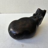 Paperweight Sculpture zoomorphic statuette in stone hippopotamus mouth or
