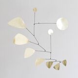 Brass and iron mobile sculpture