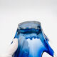 Large Bohemian Crystal Coupe Hospodka Blue Sommerso 1960