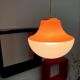 Vintage pendant lamp Orange and white - Vintage chandelier orange and white