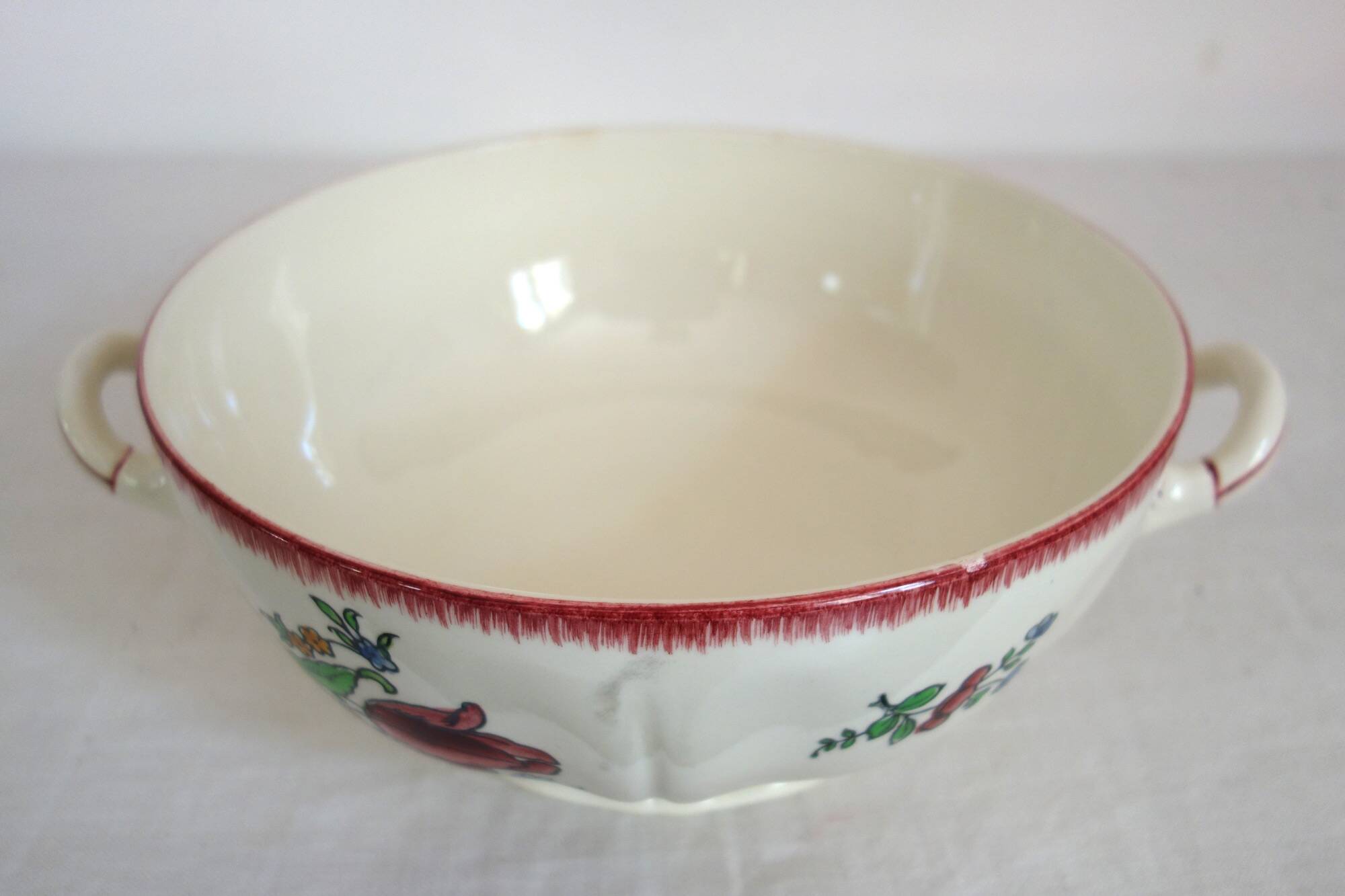 Gien Faïence modèle Lorraine grande soupière et plat