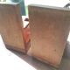 Set of 2 vintage wooden cube and olive bookends