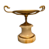 Coupe à anses en bronze doré ciselé début XIXe sur base albâtre