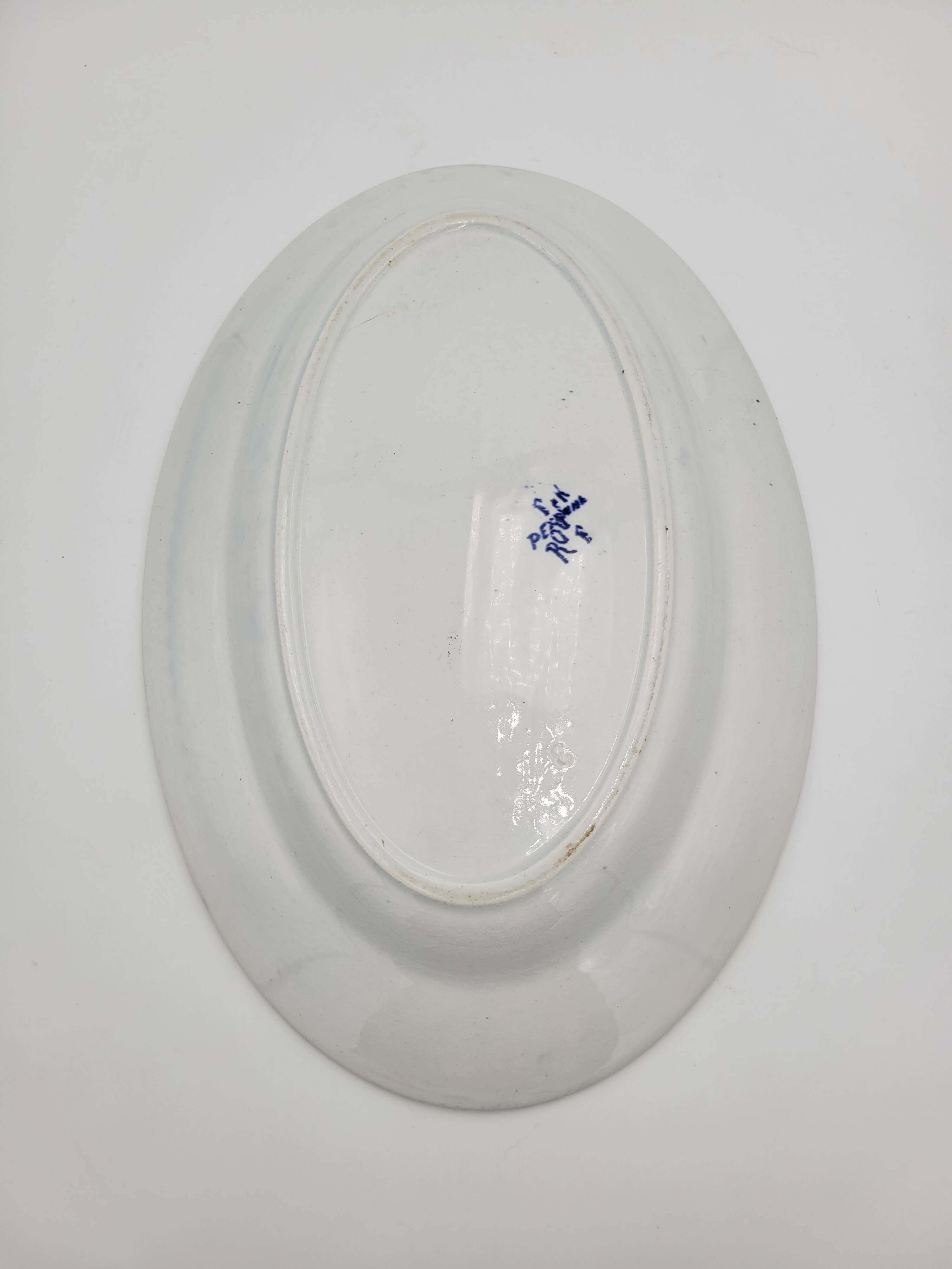 Large antique blue and white porcelain dish