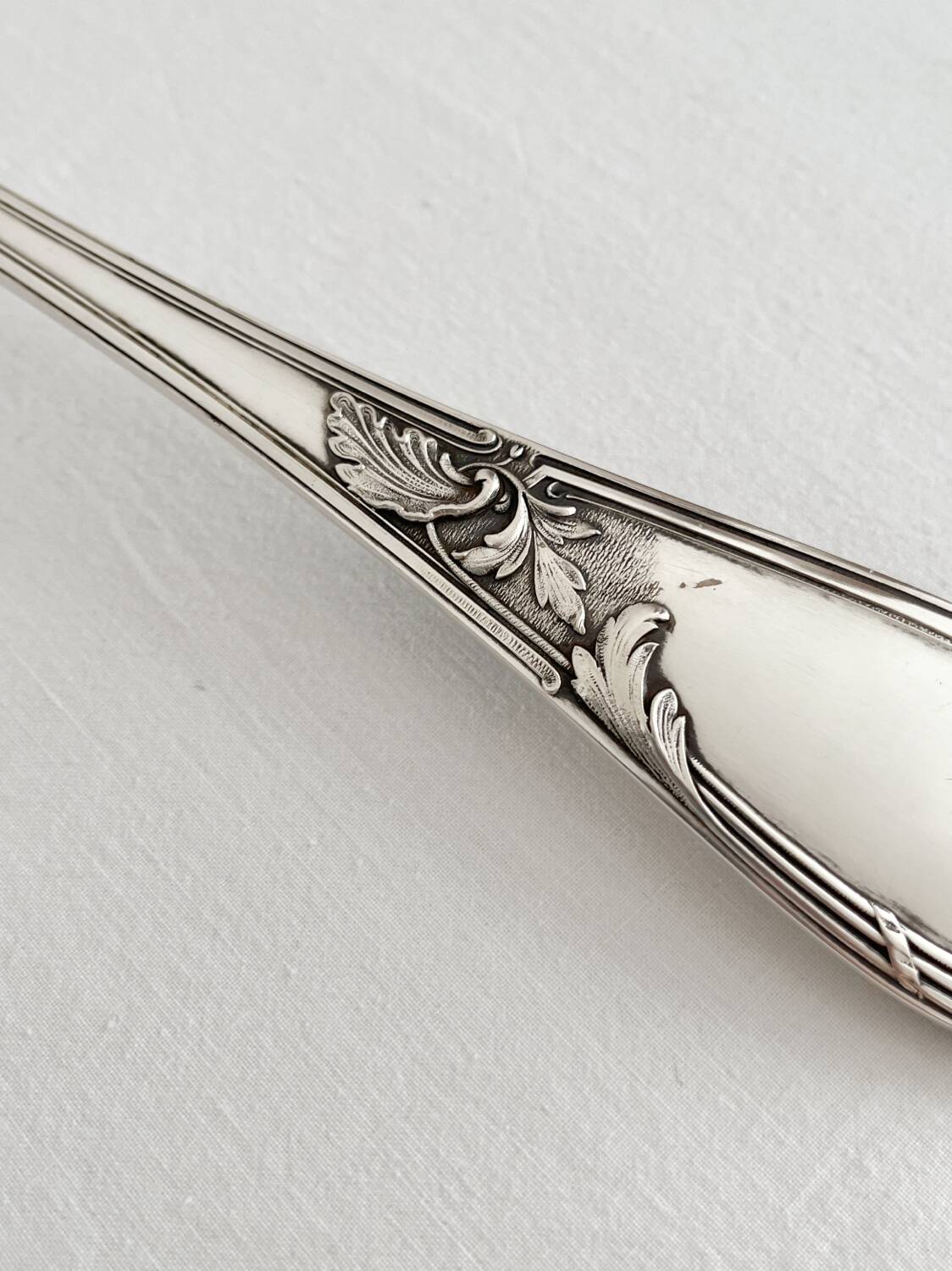 Antique Apollo silver metal ladle