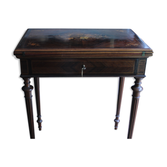 Small table with inlaid transformation Louis XVI style 19th century