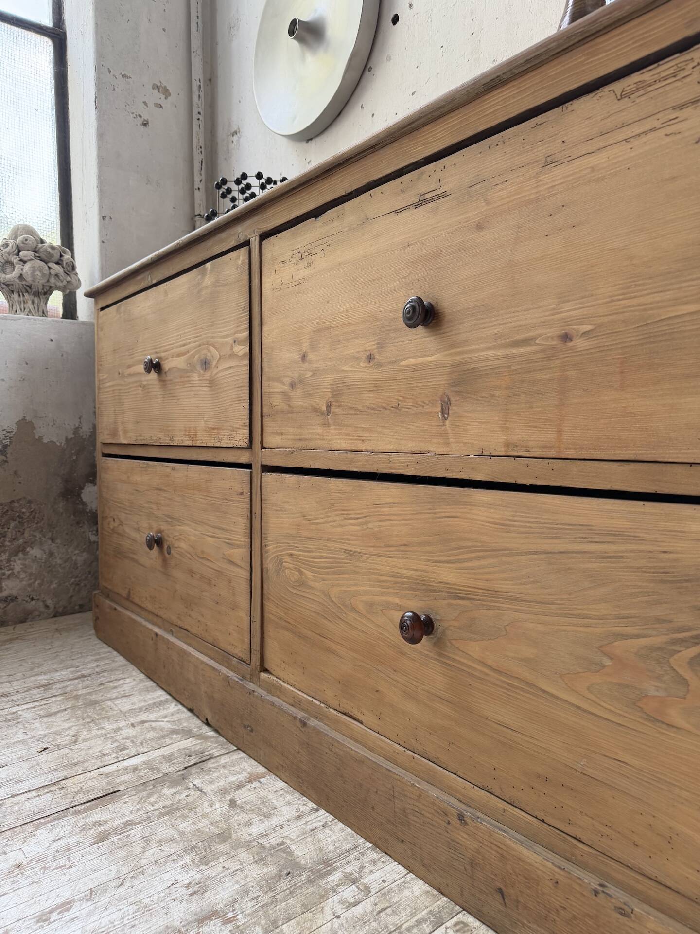 1950s pine workshop furniture 175cm