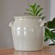 Medium-sized sandstone pot, gray glazed, two ears