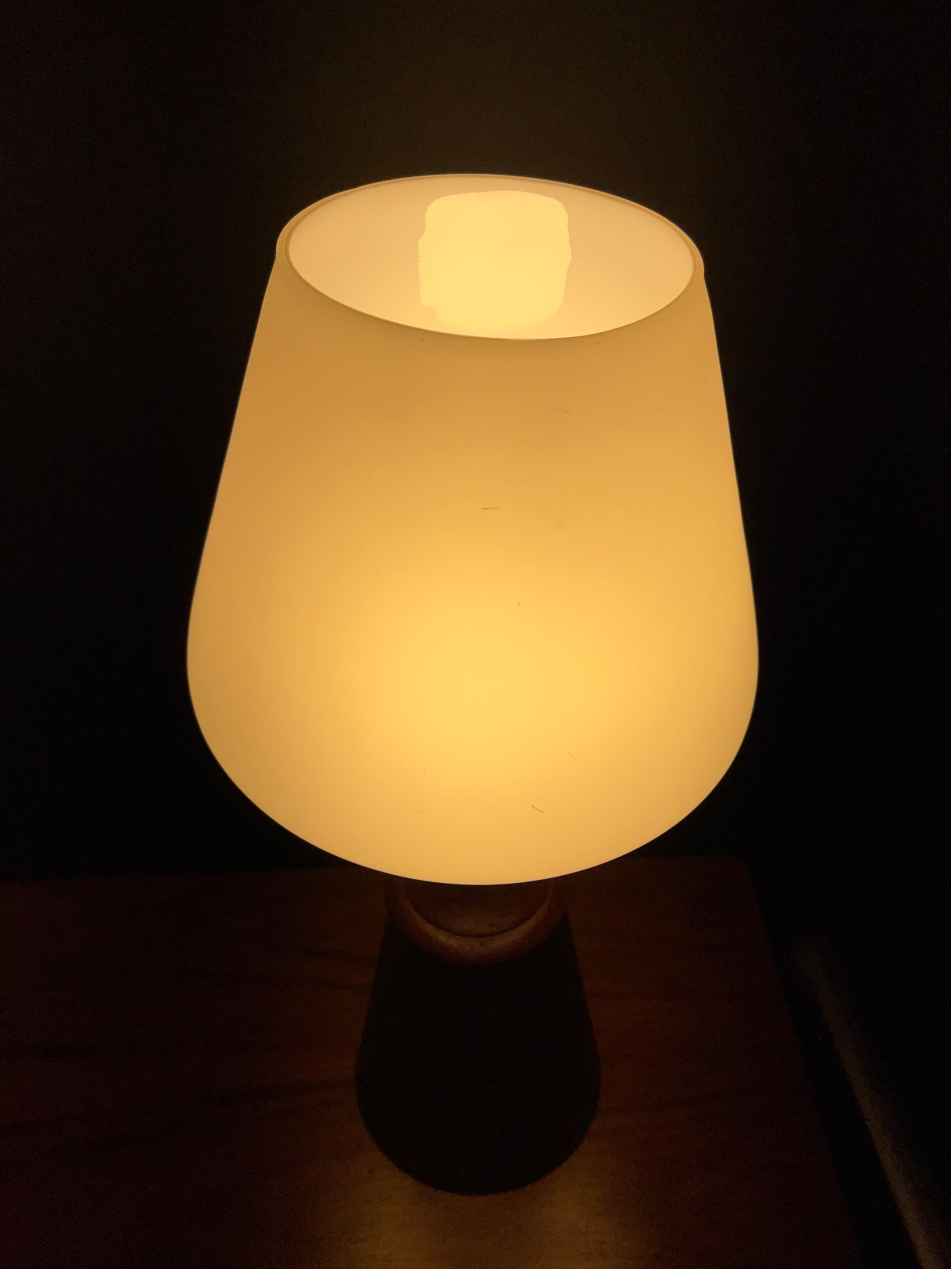 Scandinavian lamp in teak and opaline years 50-60