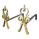 Pair of bronze andirons
