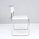 Set of Four Modern Italian White Leather Libellula Chairs by Giovanni Carini 70s