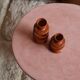 Organic shaped coffee table in pink teracotta tadelakt