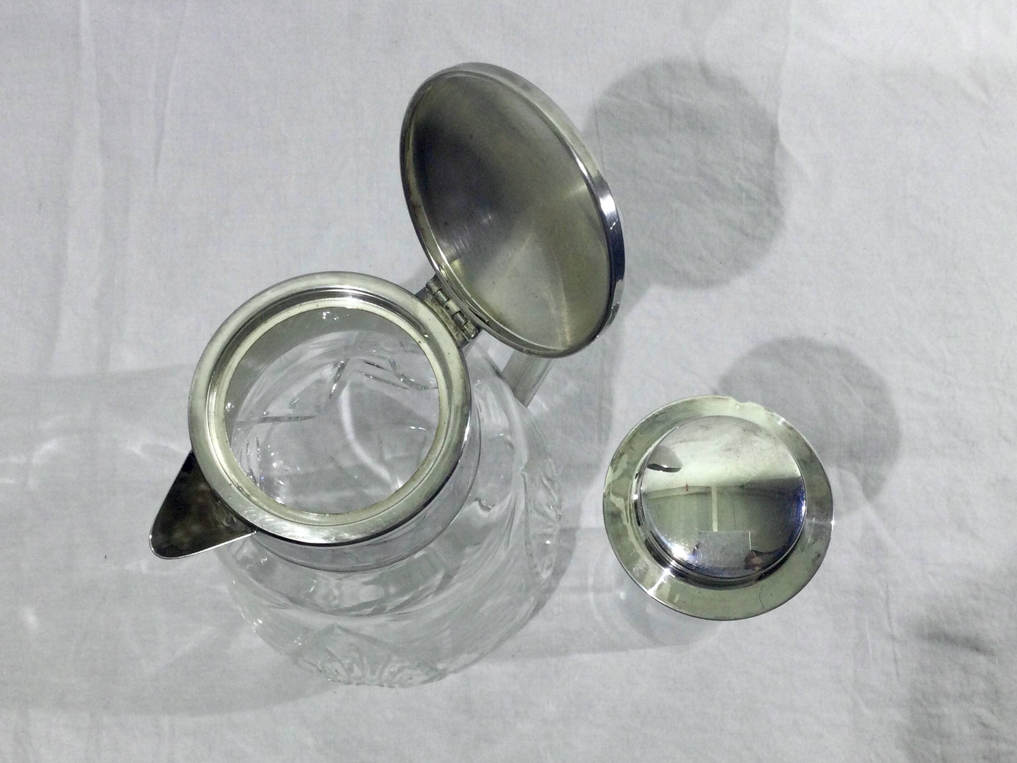 Crystal and silver-plated jug