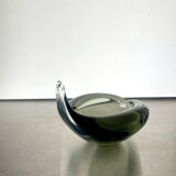 Sculptural Asymmetrical Holmegaard bowl by Per Lutken   Denmark  signed 1957