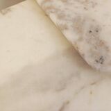 Pair of vintage nesting coffee tables in white marble from the 1970s.