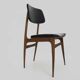 Pair of Scandinavian chairs in beech wood and skai from the 50s
