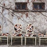 Baroque Style Wooden Dining Chairs, 1980