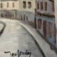 Old painting oil on Isorel "Paris street of the Town Hall"