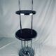 Art Deco Bauhaus style side table/pedestal table in wood and chrome-plated metal