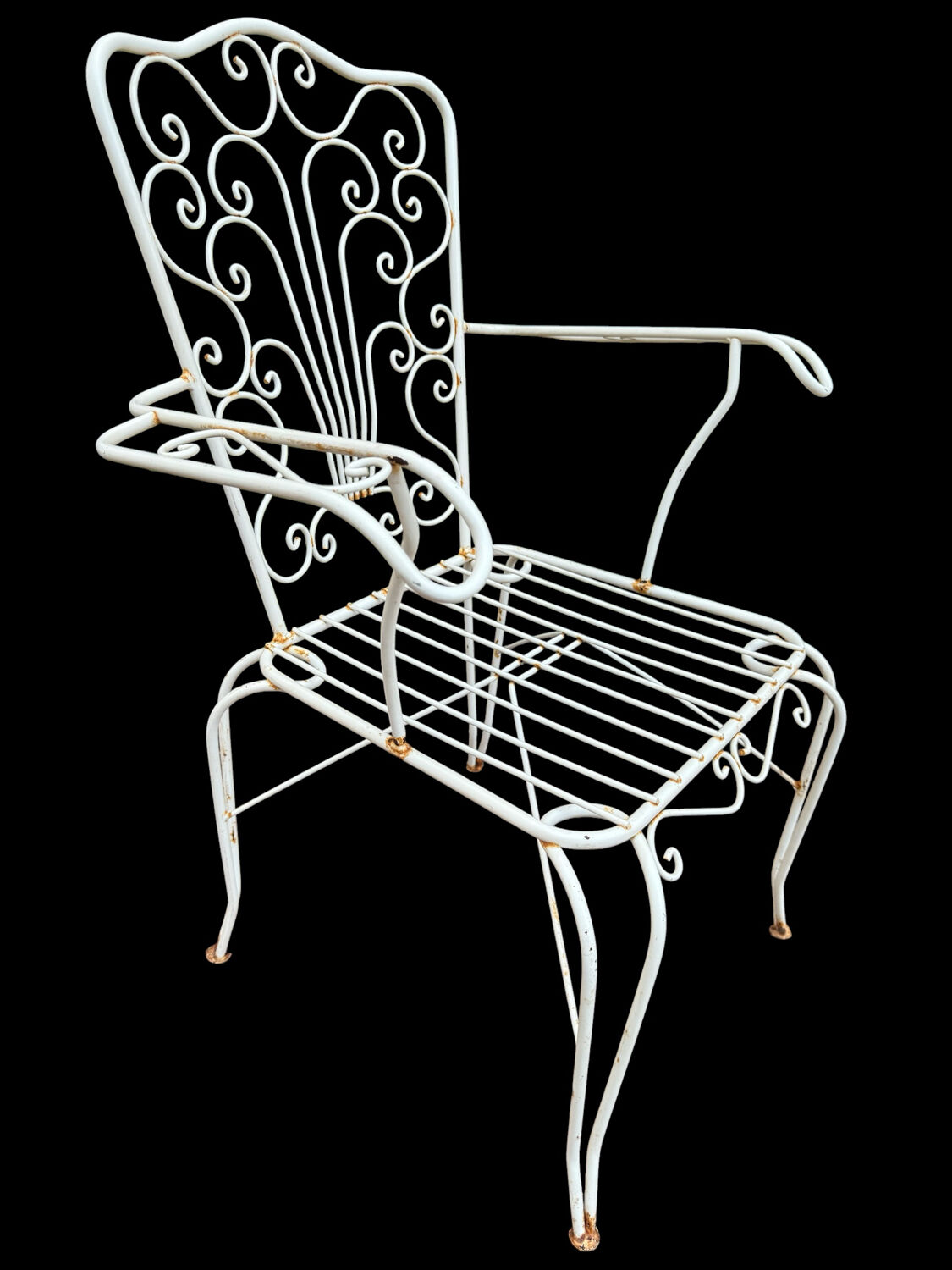 4 Provençal wrought iron armchairs