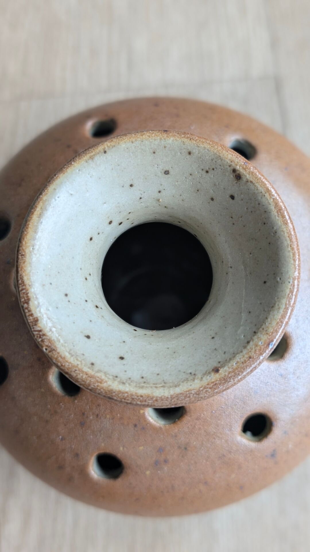Vintage flower vase in stoneware from Puisaye – Signed Georges Robin