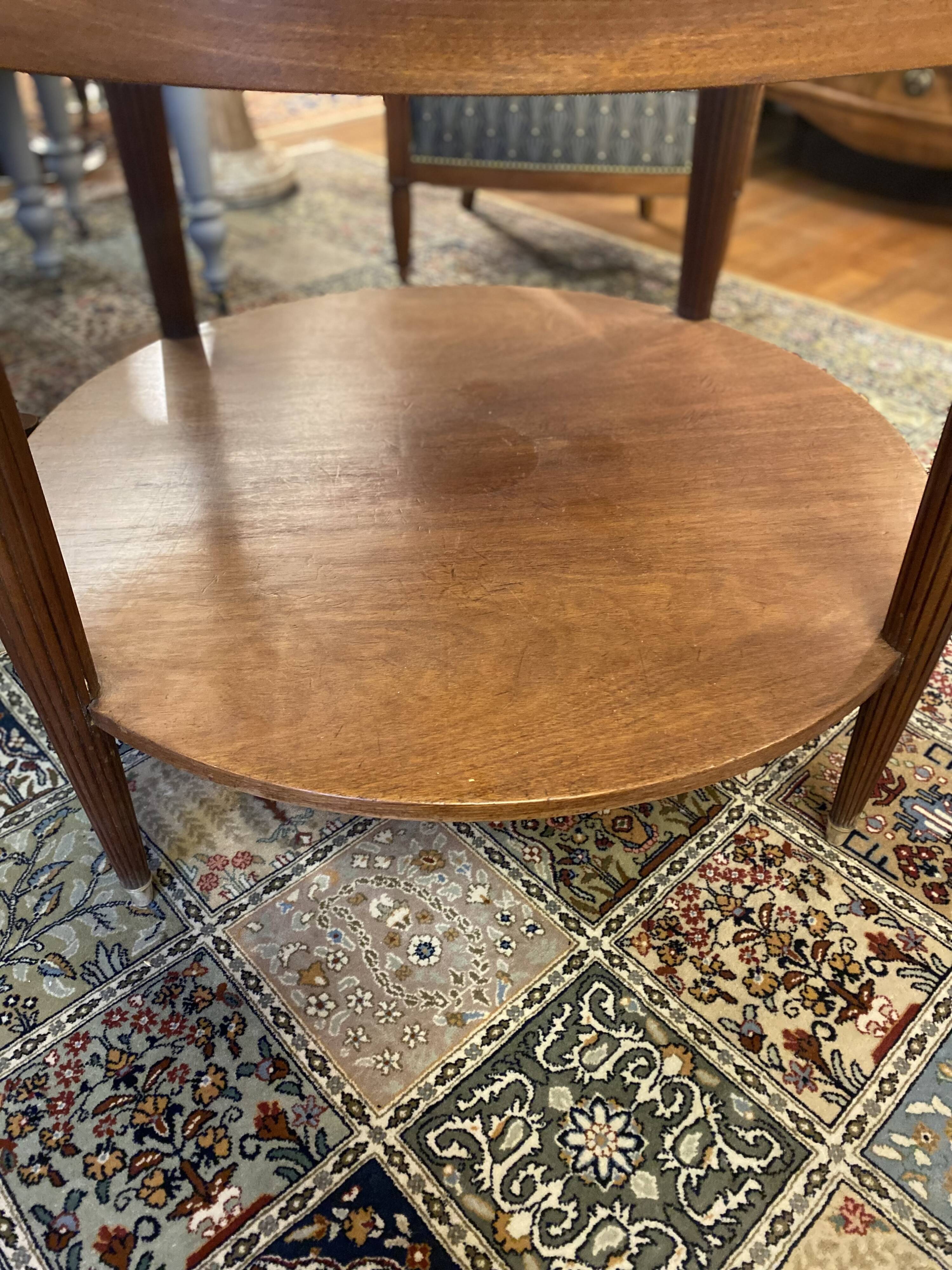 Art deco pedestal table, marble top
