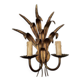 Vintage Italian ear of wheat wall light