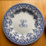 Gien - sublime set of old plates monogram C