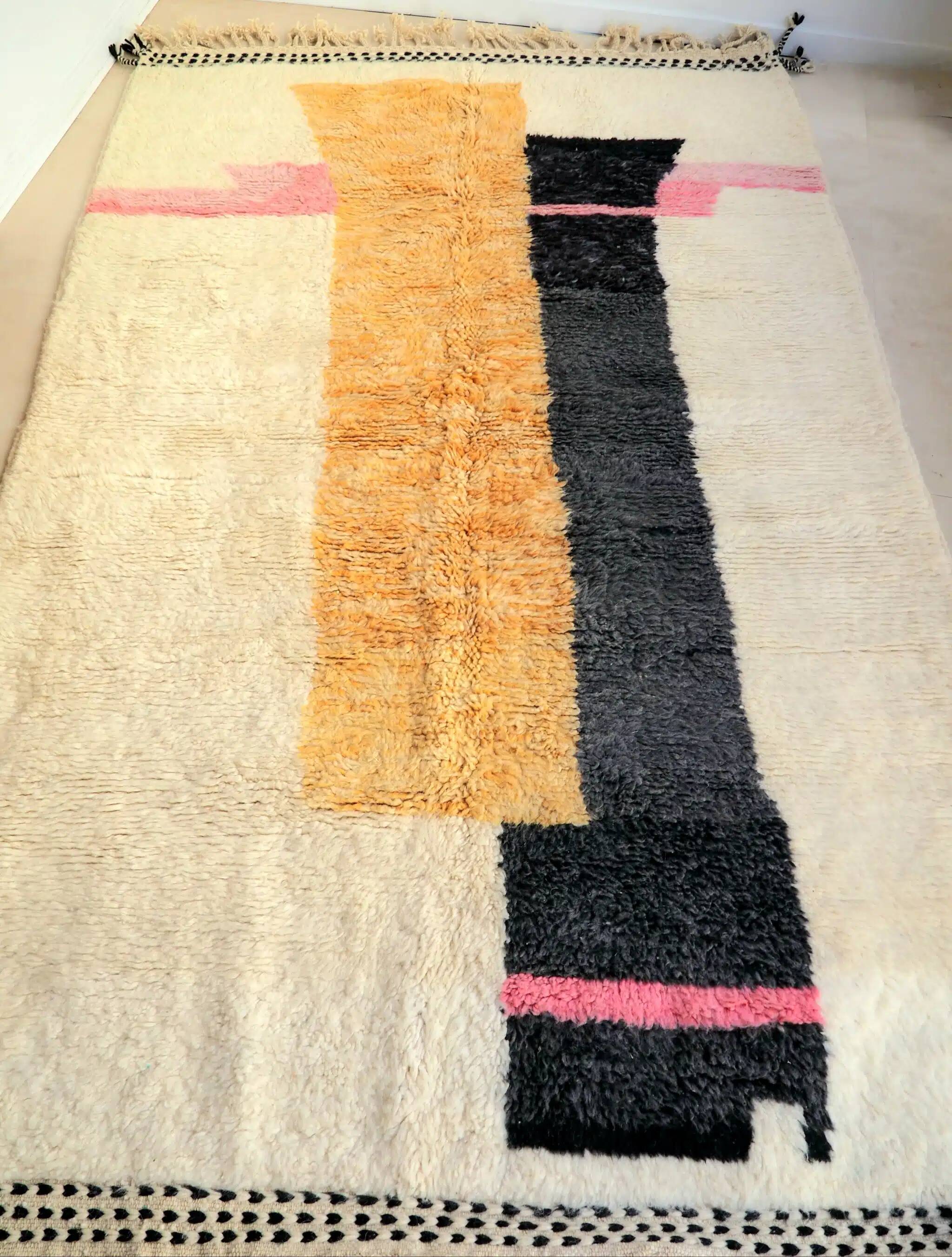 Personalized Moroccan wool Beni Ouarain rug