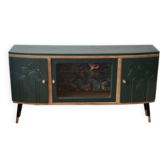 Art deco sideboard 1930s tropical green