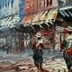 Caroline Burnett (1877-1950) Oil on canvas - Parisian Scene Moul