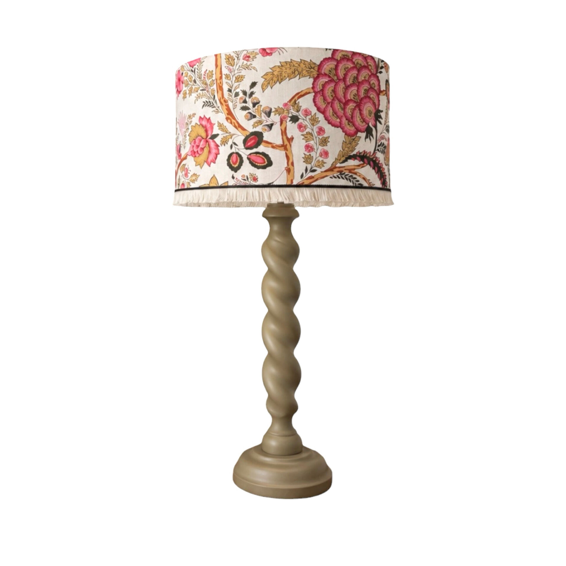 Lampe vintage torsadée – abat-jour indienne fait main