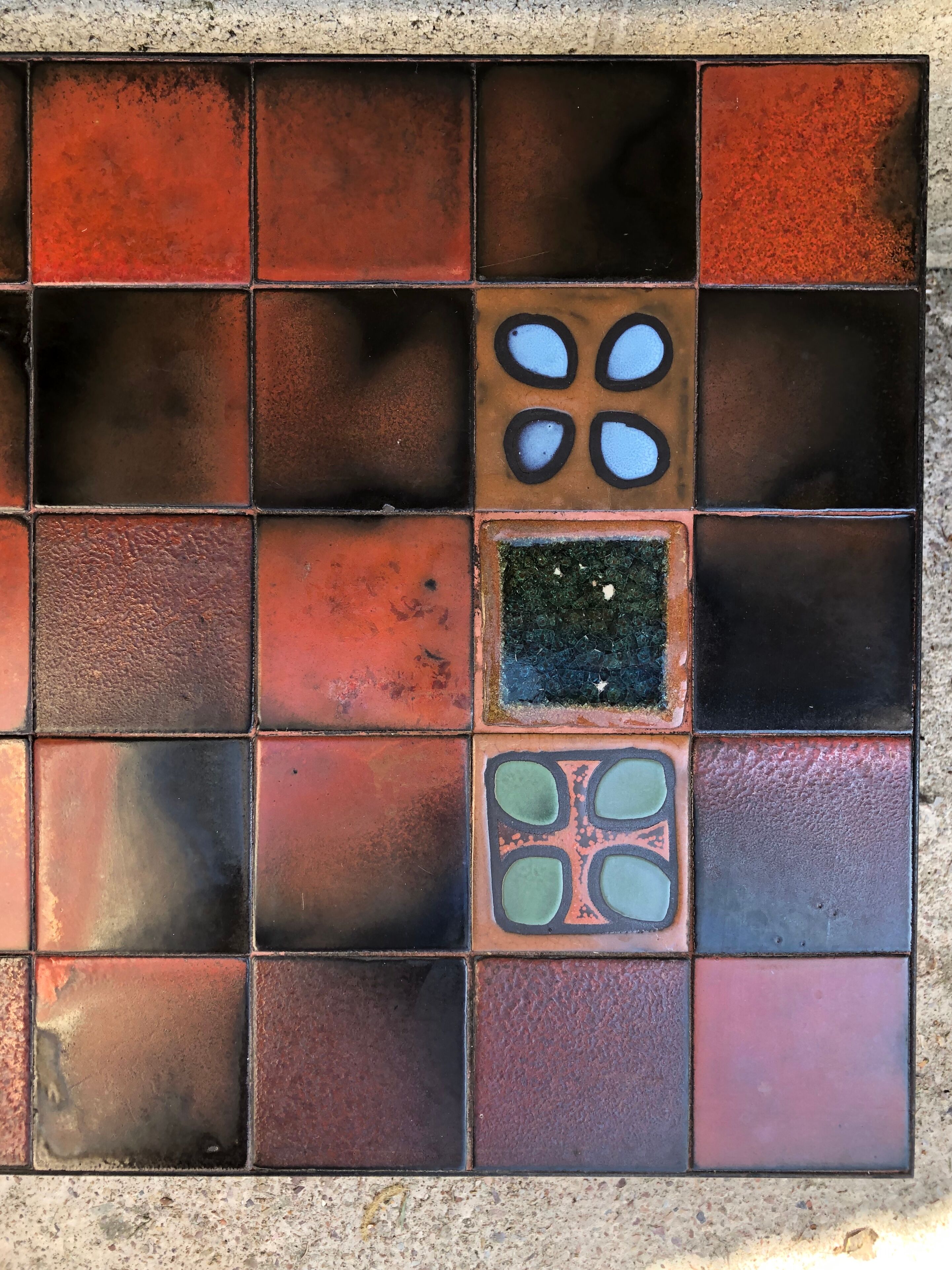 Vintage ceramic and metal coffee table