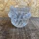 Set of 3 Vintage Glass Moulded Condiment Salts #D979