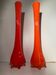Pair vase soliflore orange glass Murano