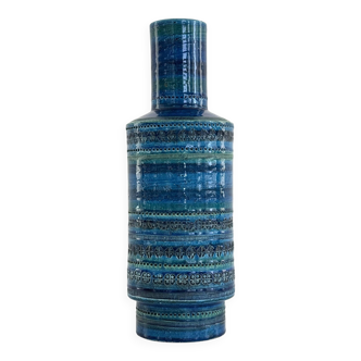 Aldo Londi XL Vase in Rimini Blue Decor for Bitossi, 1960s