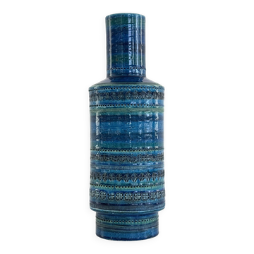 Vase Aldo Londi XL à décor bleu Rimini pour Bitossi, années 1960